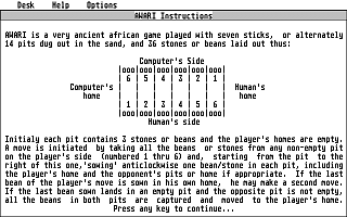 Awari atari screenshot